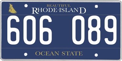 RI license plate 606089