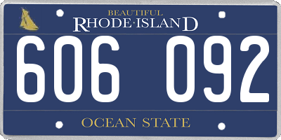 RI license plate 606092