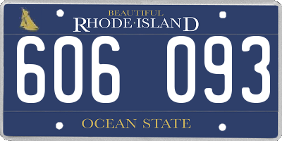 RI license plate 606093