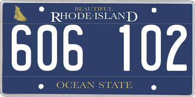 RI license plate 606102