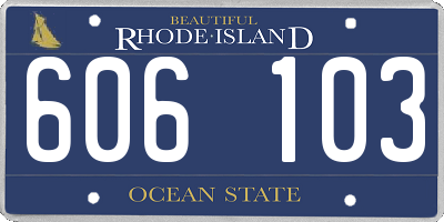 RI license plate 606103