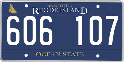 RI license plate 606107