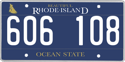 RI license plate 606108