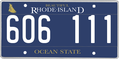 RI license plate 606111