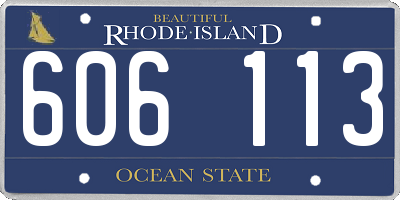 RI license plate 606113