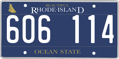 RI license plate 606114