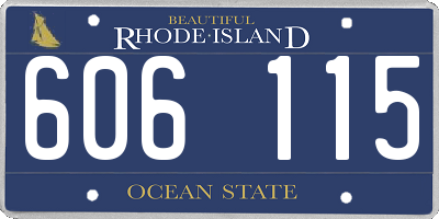 RI license plate 606115