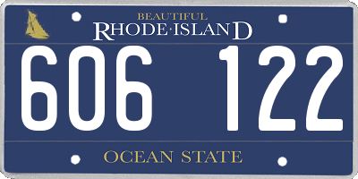 RI license plate 606122