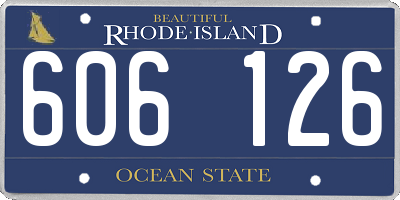 RI license plate 606126