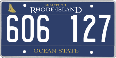 RI license plate 606127