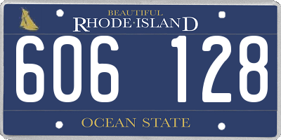 RI license plate 606128