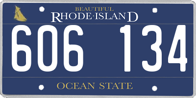 RI license plate 606134