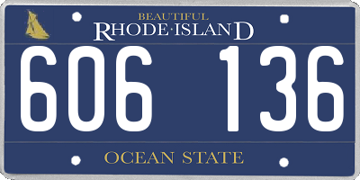 RI license plate 606136
