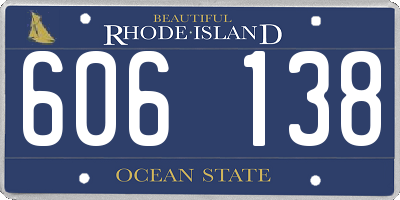 RI license plate 606138