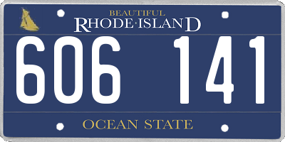 RI license plate 606141