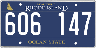 RI license plate 606147