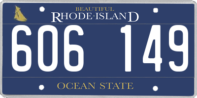RI license plate 606149
