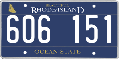 RI license plate 606151