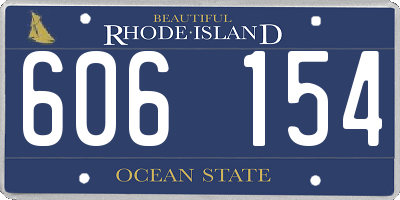 RI license plate 606154