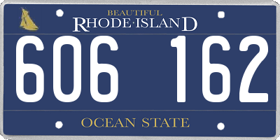 RI license plate 606162