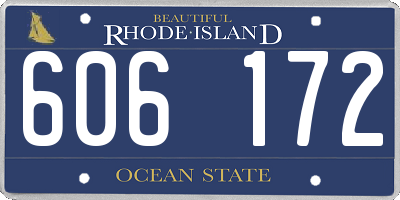 RI license plate 606172