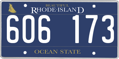 RI license plate 606173