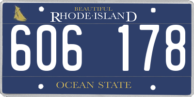 RI license plate 606178