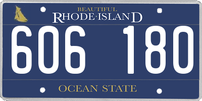 RI license plate 606180