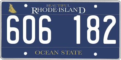 RI license plate 606182