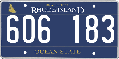 RI license plate 606183