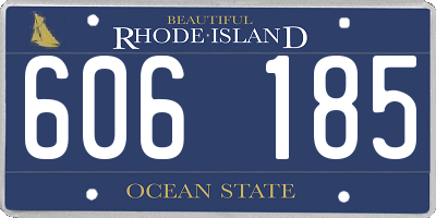 RI license plate 606185
