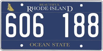RI license plate 606188