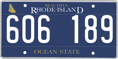 RI license plate 606189