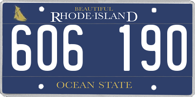 RI license plate 606190