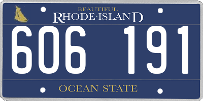 RI license plate 606191