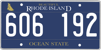RI license plate 606192