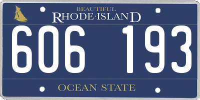 RI license plate 606193