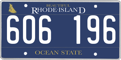 RI license plate 606196