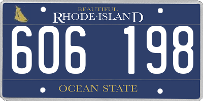 RI license plate 606198