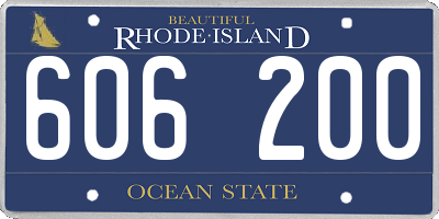 RI license plate 606200