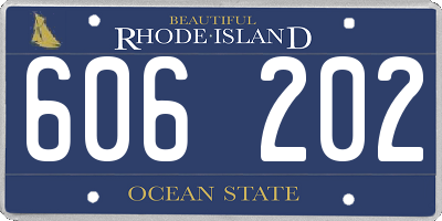 RI license plate 606202