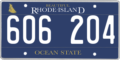 RI license plate 606204