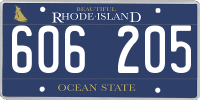 RI license plate 606205