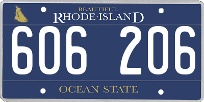 RI license plate 606206