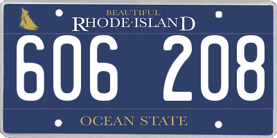 RI license plate 606208