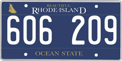 RI license plate 606209