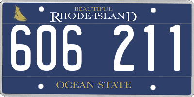 RI license plate 606211