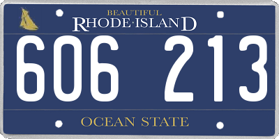 RI license plate 606213