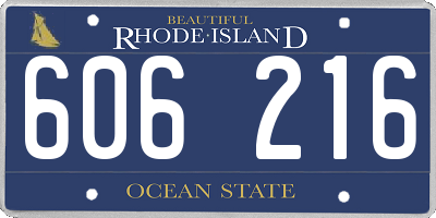 RI license plate 606216