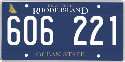 RI license plate 606221